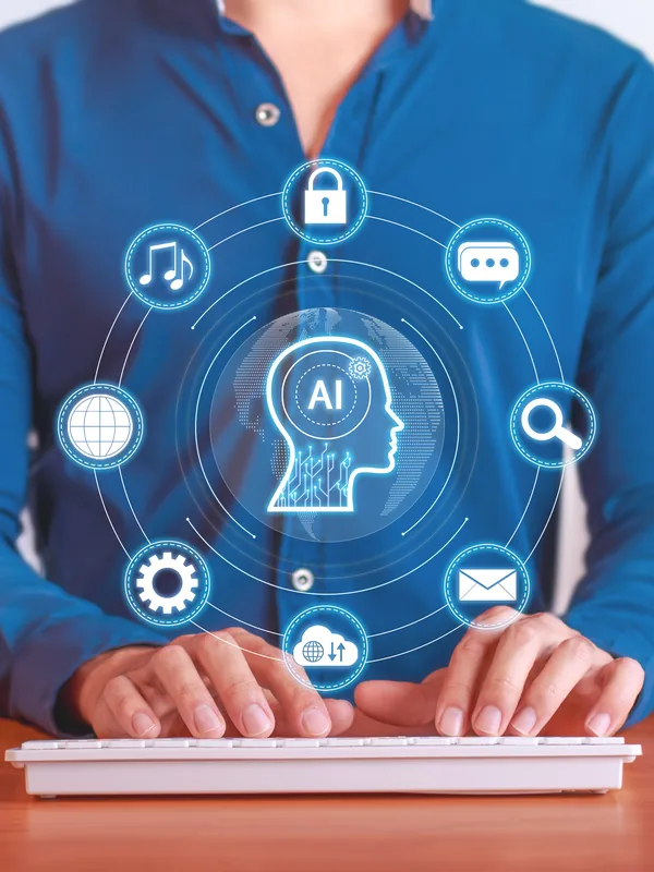 Team member using AI-assisted tools