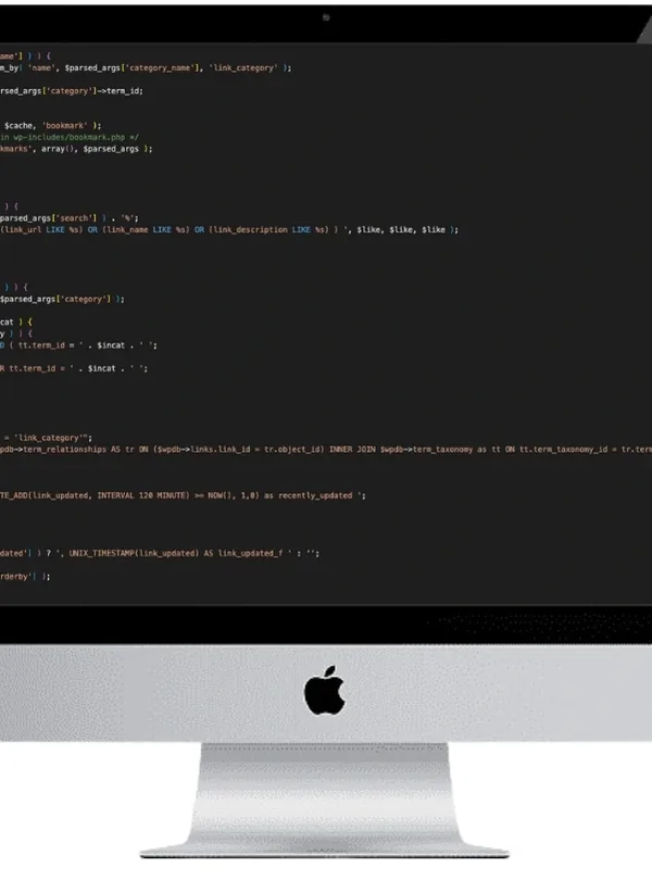 Application code on a desktop screen