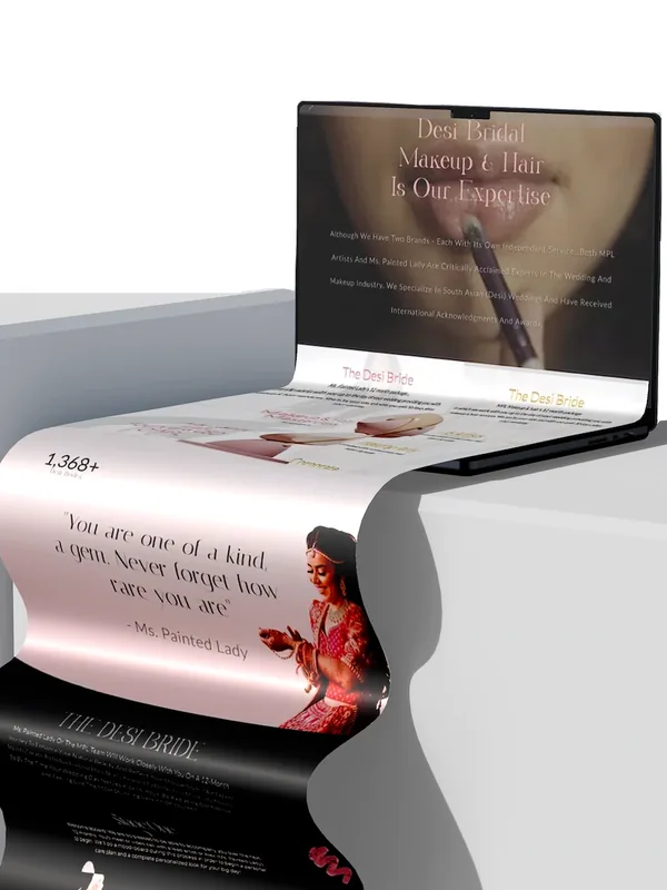 Client website flowing out of a laptop